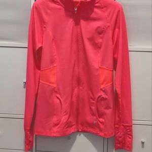 Old Navy medium womens neon pink fitted zip front jacket